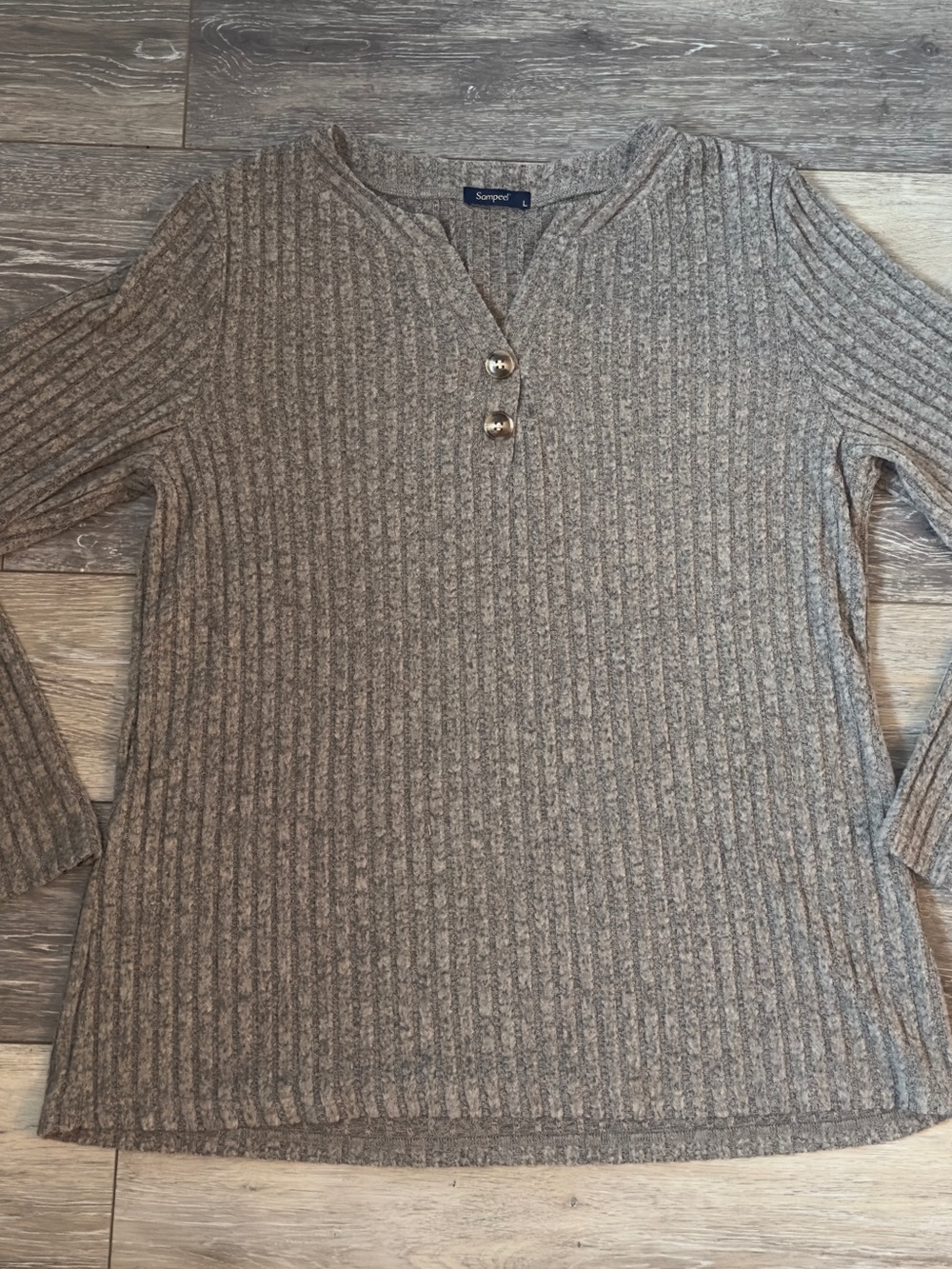 Women's Ribbed Button Sweater